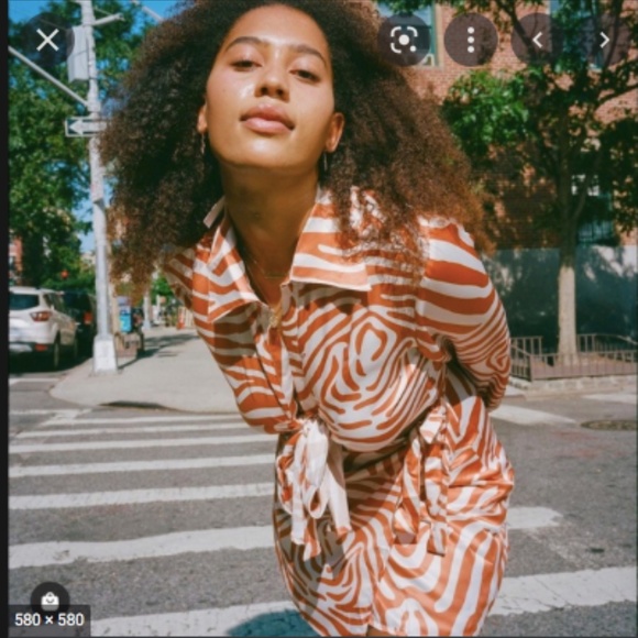 Inamorata zebra wrap skirt & Collard tie shirt set - Picture 3 of 9